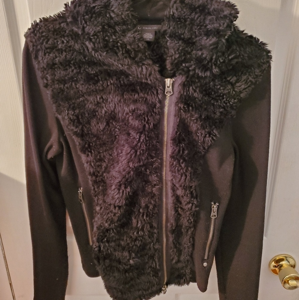 Armani faux fur zip up jacket
